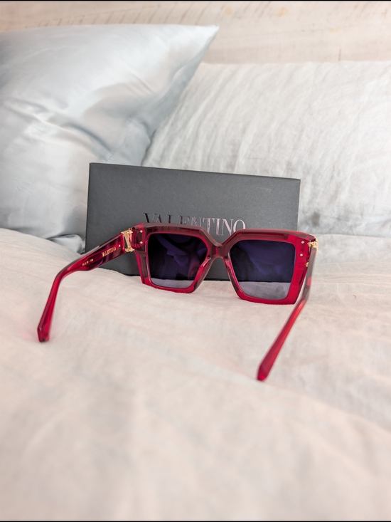 NIB Valentino V-Uno Red Gold Sunglasses VLS-107D-55 Made in Japan MSRP $790 main image 8